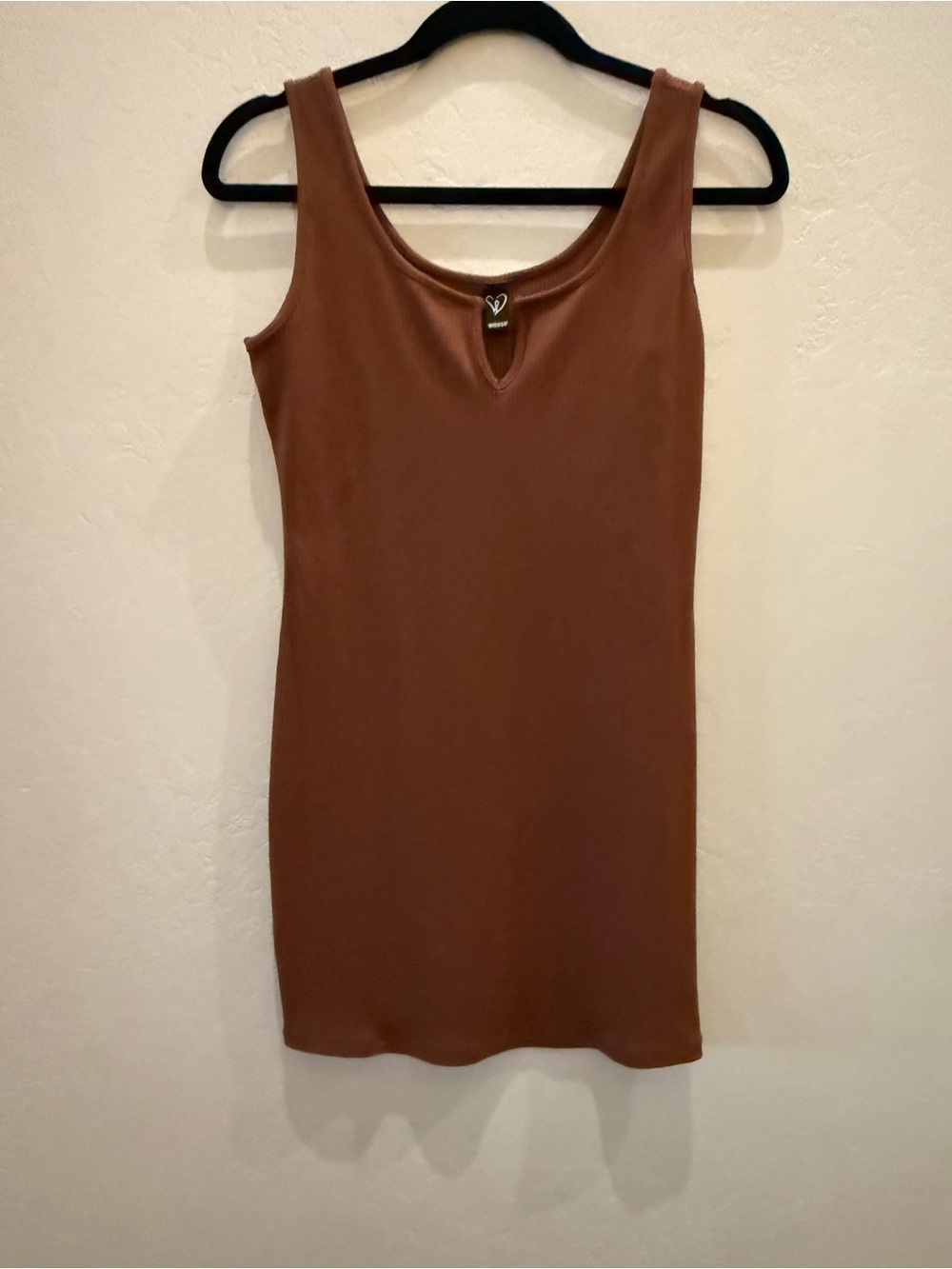 Windsor Brown Scoop Neck Mini Bodycon Dress